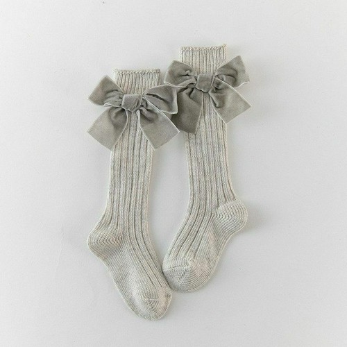 Socks Cotton Long Knee Girl High Socks Dress School Bow Stockings - Picture 18 of 18