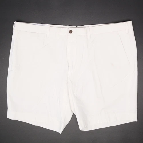 Big Flower Mens Hamptons Shorts XXL 40 (42”) Hertling Solid White Cotton Summer