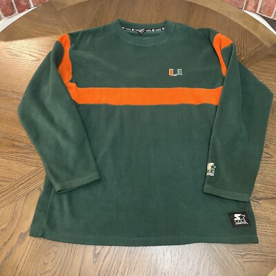 Vintage Miami Hurricanes Sweatshirt Size XL Crewneck Fleece Pullover  Starter