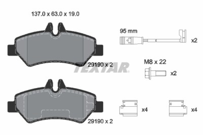 TEXTAR 2919001 Bremsbelagsatz, Scheibenbremse für ,DODGE,FREIGHTLINER,MERCEDES-B