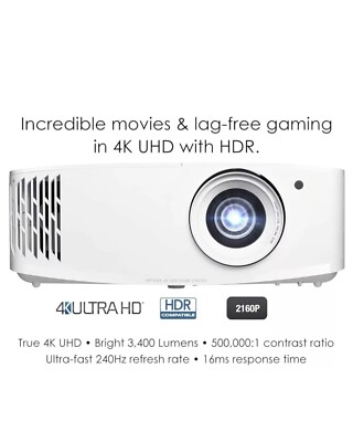 Optoma UHD30 True 4K UHD Gaming Projector | 16ms Response Time with Enhanced...
