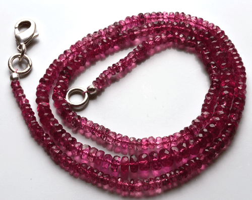45.60CT 16.5" Super QUALITY Pink Tourmaline FACETED RONDELLE BEADS NECK 2.- 4 MM - Picture 1 of 5