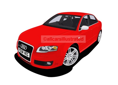 AUDI RS4 CAR ART MUG. PERSONALISE IT! - Picture 5 of 7