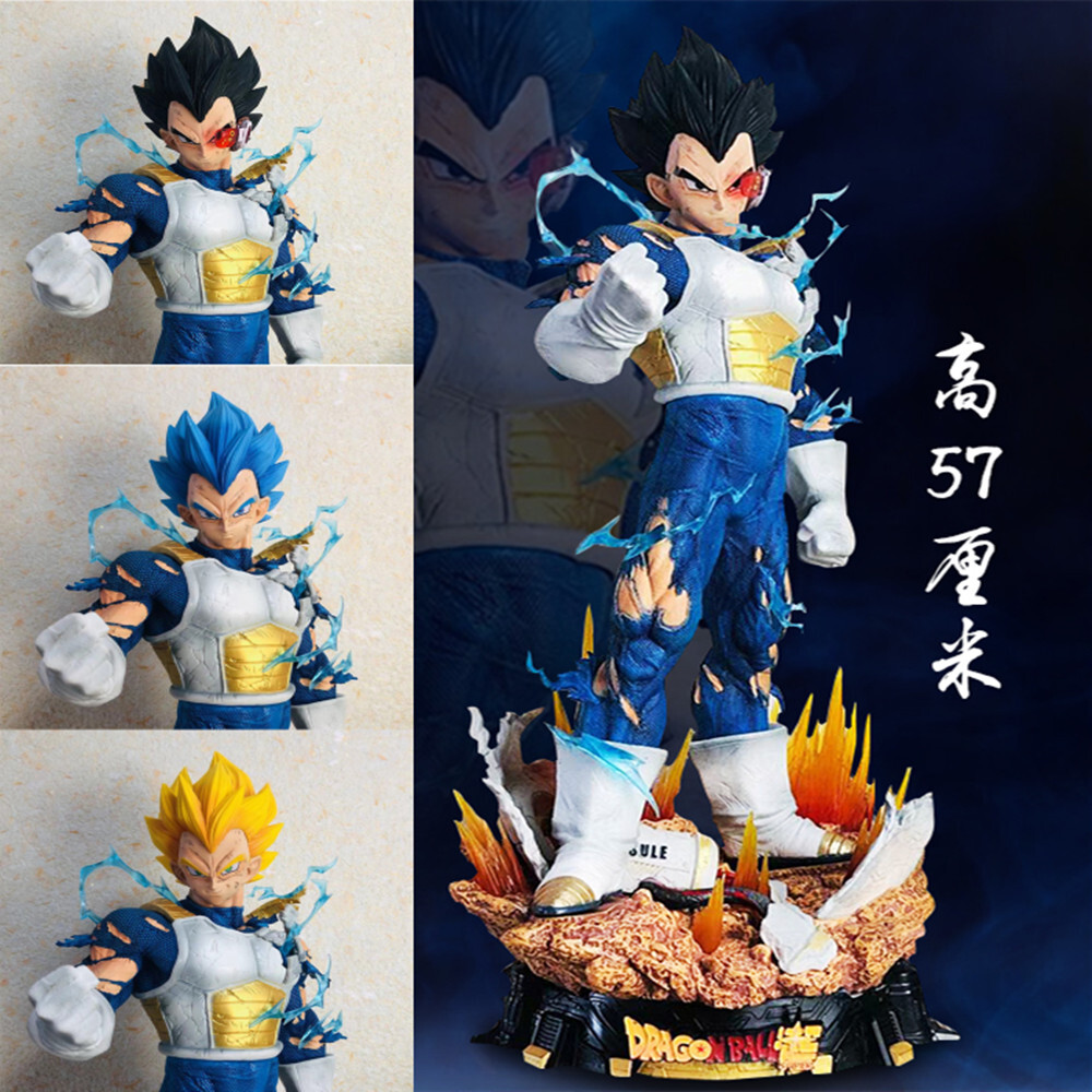 Japan Anime Vegeta Super Saiyan Figure Statue Model Led Light up 3