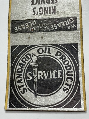 Matchbook Cover Standard Oil East Alton Illinois Gas Oil Auto King s Service