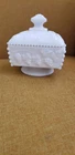 WESTMORELAND Vintage White Milk Glass Trinket Candy Dish w/Lid