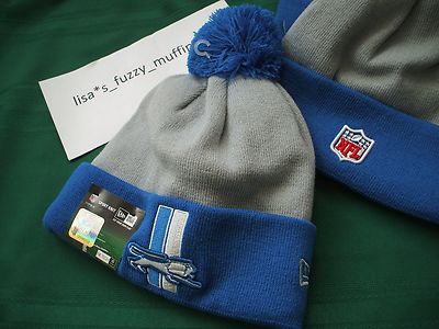 Detroit Lions New Era knit pom hat beanie NEW NFL On Field 100% AUTH. Throwback Detroit Lions New Era knit pom hat beanie 2015-16 NFL On  main image 3