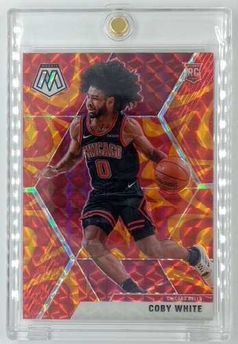 2019-20 Panini Mosaic Reactive Orange Prizm Coby White Rookie RC #211, Refractor