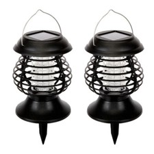 2x Waterproof Solar Mosquito Killer Lamp Fly Trap Zapper Catcher Insect Outdoor