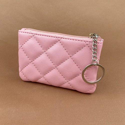 Women's PU Leather 2 Zipper Pockets Key Ring Coin Purse Card Cash Holder Wallet - Photo 17/22