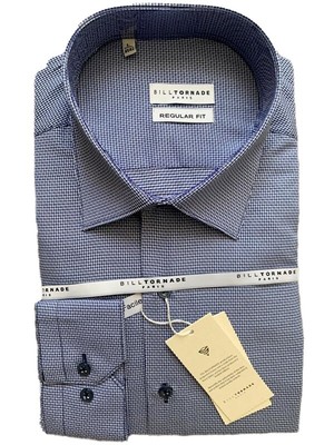 Chemise Homme Bill Tornade Bleu Nuit - Regular Fit - Neuf Avec étiquettes - Coton/polyester