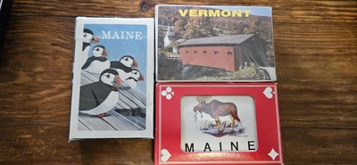 90's Playing Cards Poker Bridge Maine Vermont Sealed  Poker Bridge Moose Puffins