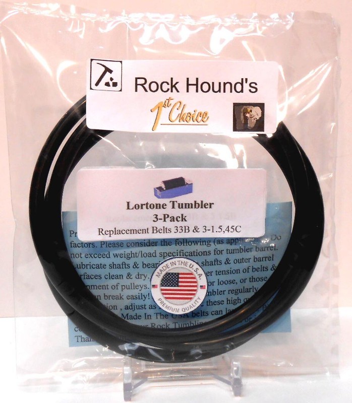 USA Lortone Double Rock Tumbler 33B,3 -1.5B,45C  Belts (3)pack Rockhound's 1st