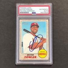 2017 Topps Heritage #106 Dexter Fowler Signed Card PSA Slabbed Auto Cardinals