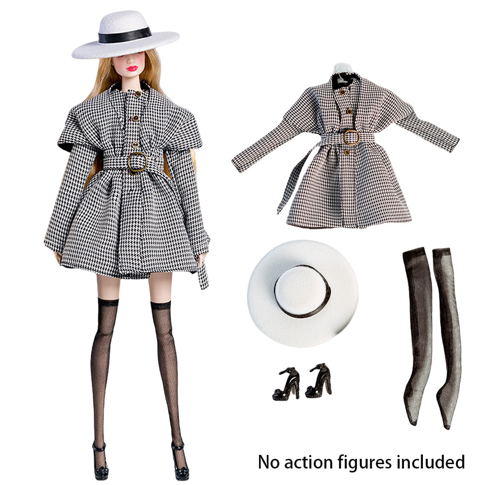 Fashion Girl Doll Clothes Coat Socks shoes Hat Outfit Set for 1/6 11.5