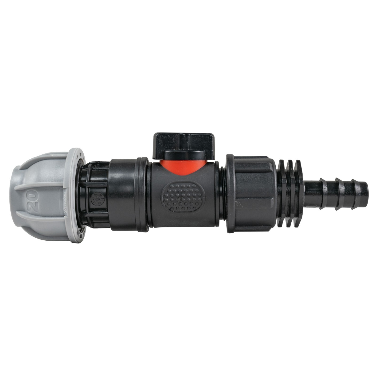 20mm MDPE Water Pipe Valve with 13mm Hose Barb – Irrigation Connector Fitting