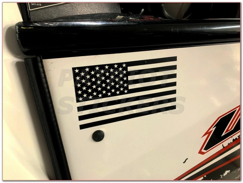 Pair (2) 3x5 Matte Black American Flag Die Cut Vinyl Decal Stickers for Trucks - Image 2 of 4