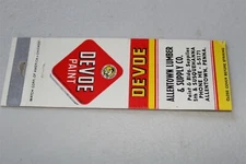 DEVOE PAINT - ALLENTOWN LUMBER & SUPPLY CO. PENNSYLVANIA MATCHBOOK COVER 