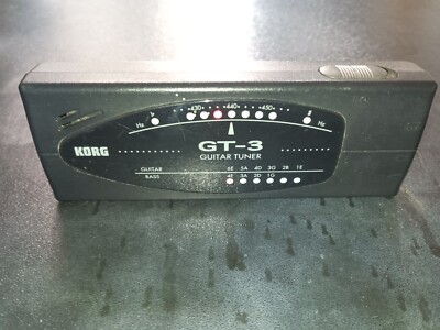 Korg GT-3 Guitar/Bass Tuner HIGH QUALITY  MODEL GT3 BLACK With Battery 
