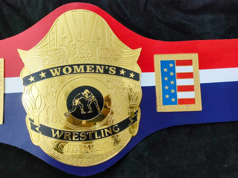 Cinto de campeonato de luta livre feminino AWA 2mm placas de zinco - Imagem 3 de 4