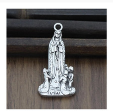 VIRGIN MARY FATIMA PRAY CATHOLIC pendant 20" 925 Sterling Silver plate Necklace