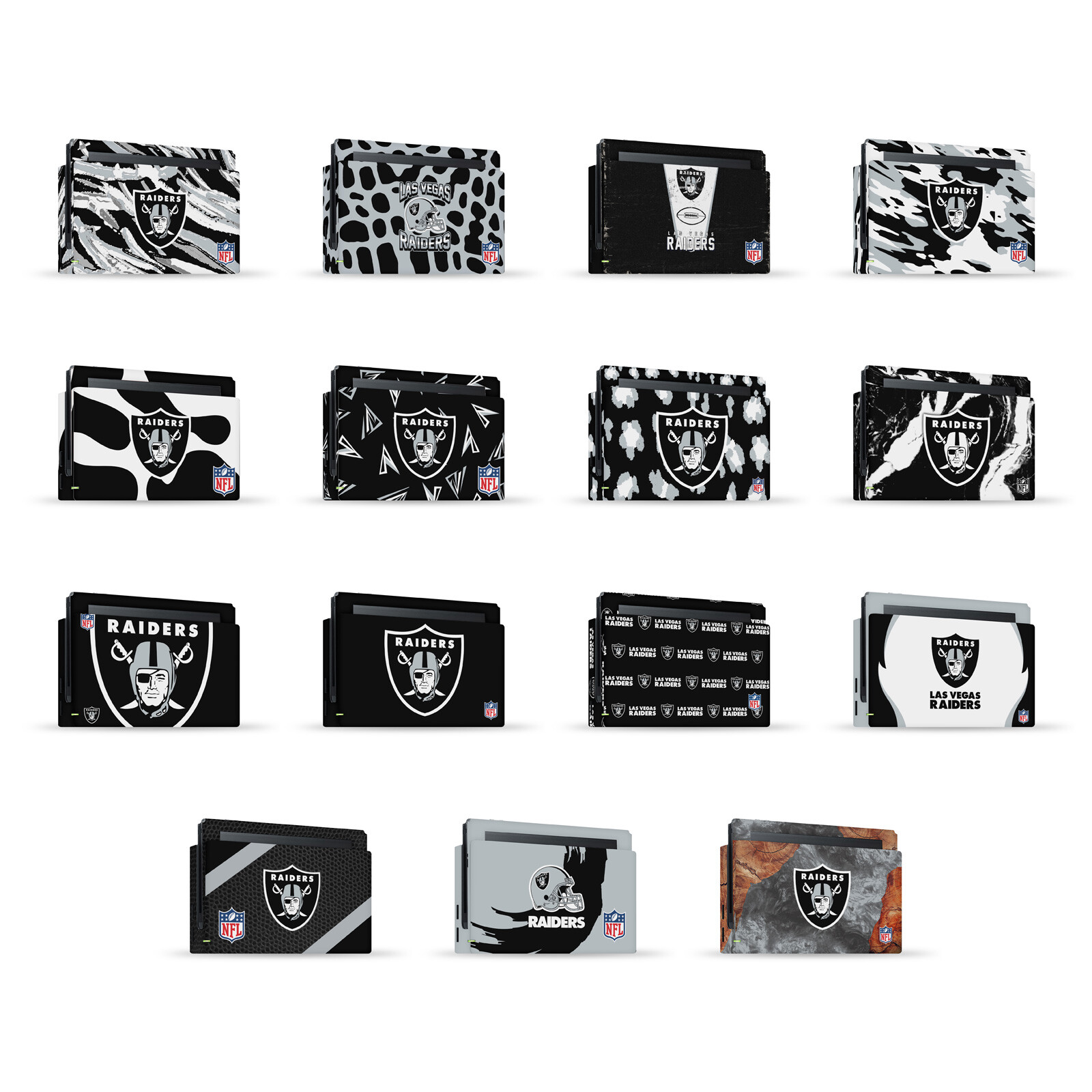 OFFICIAL NFL LAS VEGAS RAIDERS VINYL SKIN FOR NINTENDO SWITCH CONSOLE & DOCK