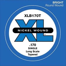 D'Addario XLB170T Nickel Wound Long Scale Single Bass Guitar String .170 Tapered