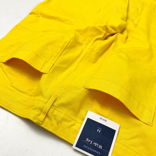 Charter Club Womens Size 14 Wide Leg Crop Pants Primrose Yellow - Picture 9 of 15