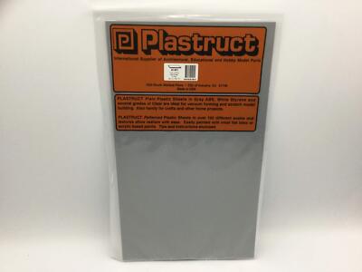 Plastruct ABS Sheet Gray 7 x 12in 17.8 x 30.5cm .010in .03cm pkg(5) 91001