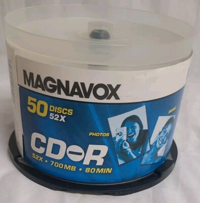 MAGNAVOX 49 DISCS 52 X CD-R 700MB 80MIN BLANK MEDIA DISCS: PHOTOS, MUSIC, FILES