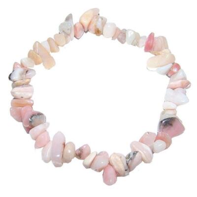 Anden Opal rosa Splitter Armband echtes Edelsteinarmband 20 cm Länge elastisch