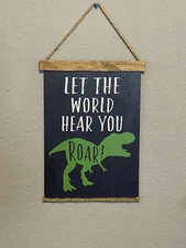 “Let The World Hear You Roar”~ Wood Frame Rustic Country Farmhouse Wall Decor