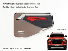 CHROME / BLACK GAS FUEL DOOR COVER TRIM FOR ISUZU D-MAX DMAX RG01 2020-2022