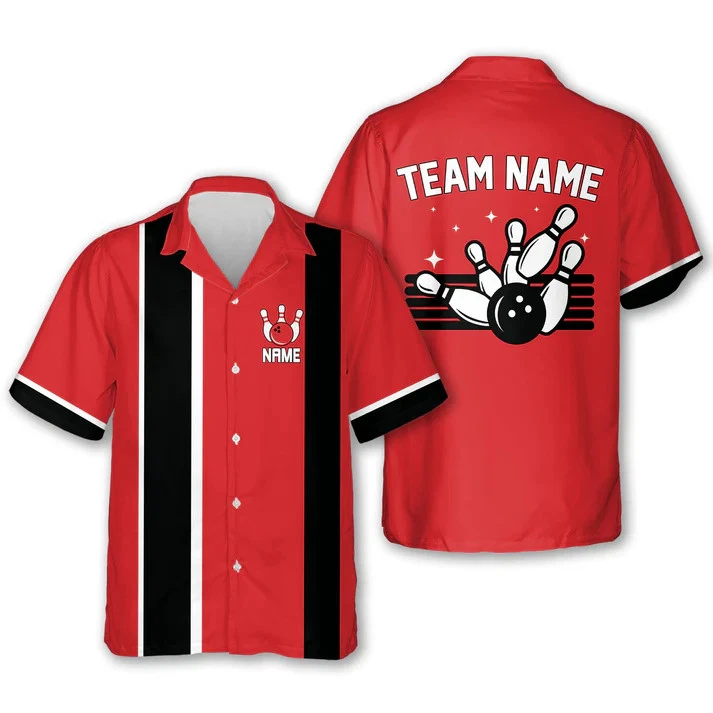 Customized Name Bowling Multi Color Hawaiian Shirt