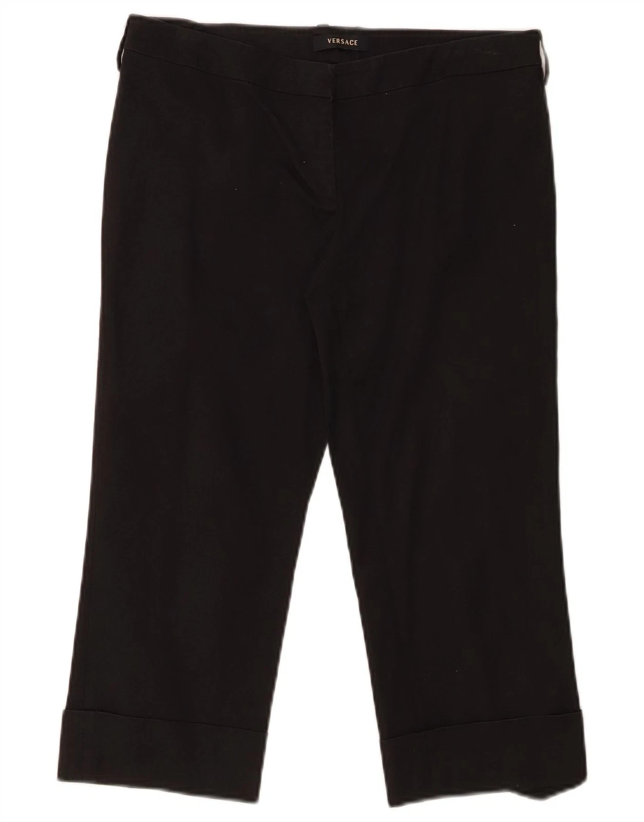 VERSACE Womens Straight Capri Trousers IT 46 Large W30 L20 Black DB06