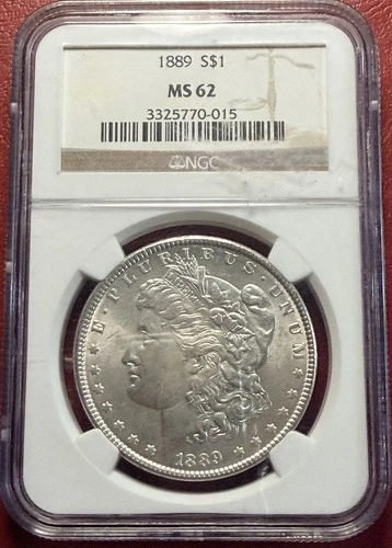 1889 Morgan Silver Dollar NGC MS-62. Free Shipping