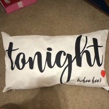 Tonight / Not Tonight Decorative Pillow Love Humor White Black Red Bedroom