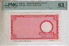 NIGERIA 1958 ONE POUND BANKNOTE FRONT PROGRESSIVE PROOF CERTIFIED PMG UNC 63
