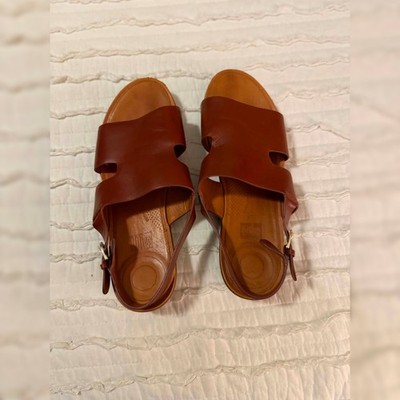 Fitflop H-Bar Brown Leather Sandals