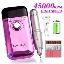 Cordless Nail Drill Professional: 45000 RPM Rechargeable Electric Nail Kit