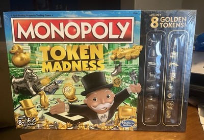 Monopoly Token Madness Game with 8 Golden Tokens - 2015 - FACTORY SEALED