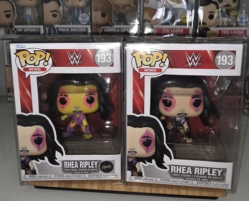 Rhea Ripley Black-Light Chase & Common WWE Funko POP! Bundle #193  With Protecto