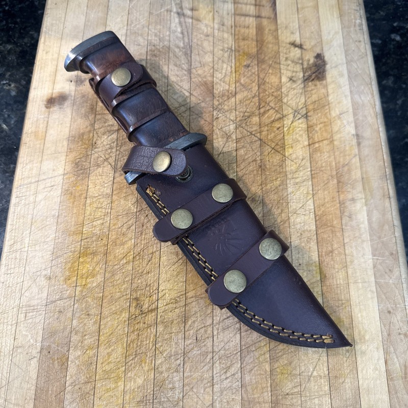 Titan Bowie Knife Brown Leather Sheath