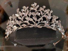 Silver Tiara and Crown for Women Crystal Queen Rhinestone Princess, Wedding Gift