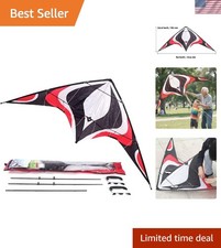 Large Dual Line Stunt Kite, 84 Inch Wide Entry-Level Sport Kite for Adults an...