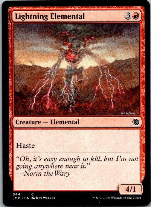 Lightning Elemental 344 Common Jumpstart Magic: The Gathering Lightly Played