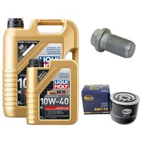 MotoröL Filter Set 10W-40 Liqui Moly 6 Liter + Schraube FüR Renault 19 II 21 2.1