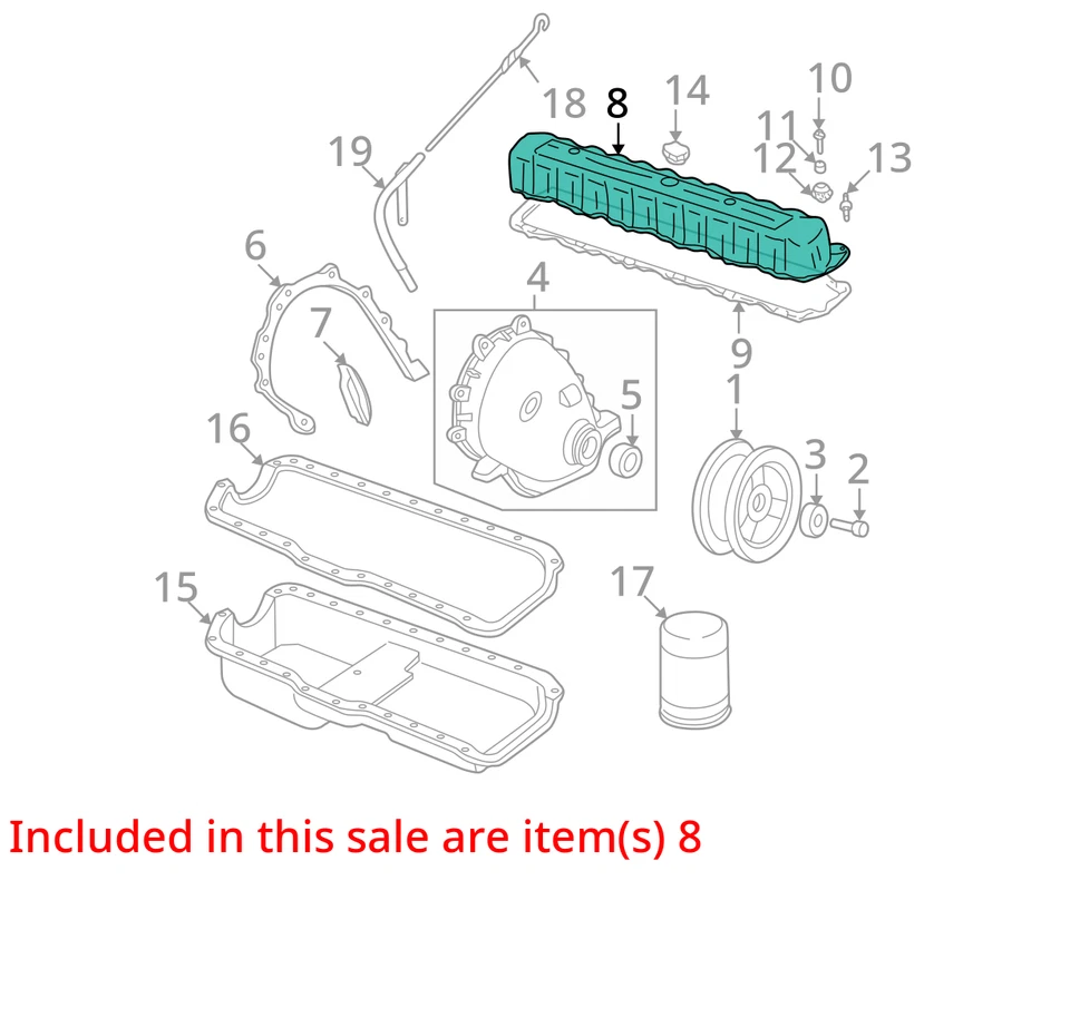 01-04 JEEP GRAND CHEROKEE, WRANGLER CYLINDER HEAD VALVE COVER 53020323 -NEW OEM - Image 3 of 4