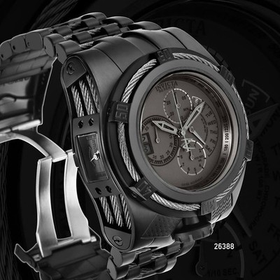 Invicta Reserve Zeus Tria 26388 Swiss Ronda 8040.N 56mm Black Titanium Watch NEW