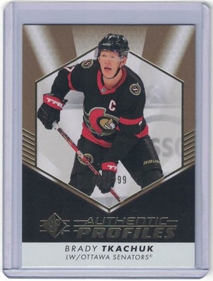 Brady Tkachuk 2022-23 Upper Deck SP Authentic Profiles Gold  1/199  1st on Print